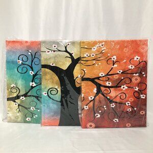 Lucky Tree Art Canvas Painting Trio